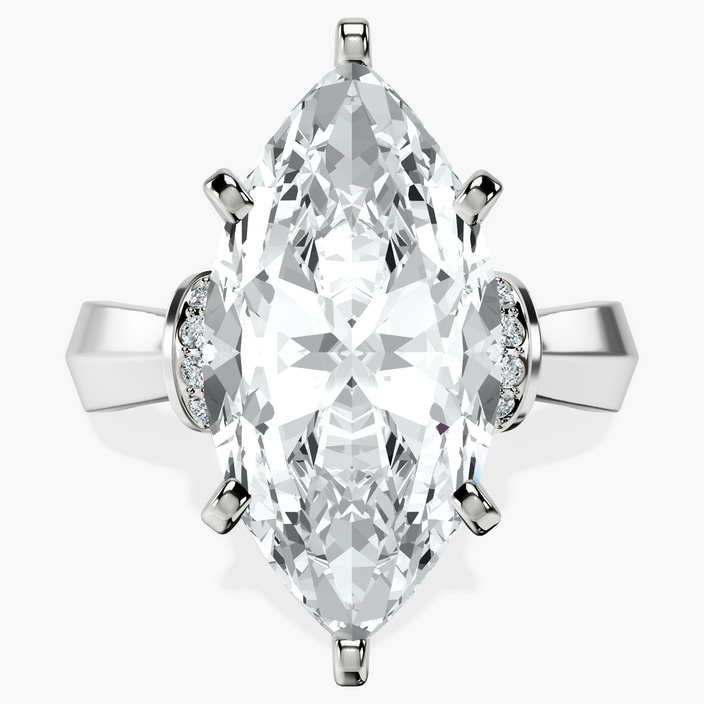Platinum Delanie Side Cuff Lab Diamond Ring front image