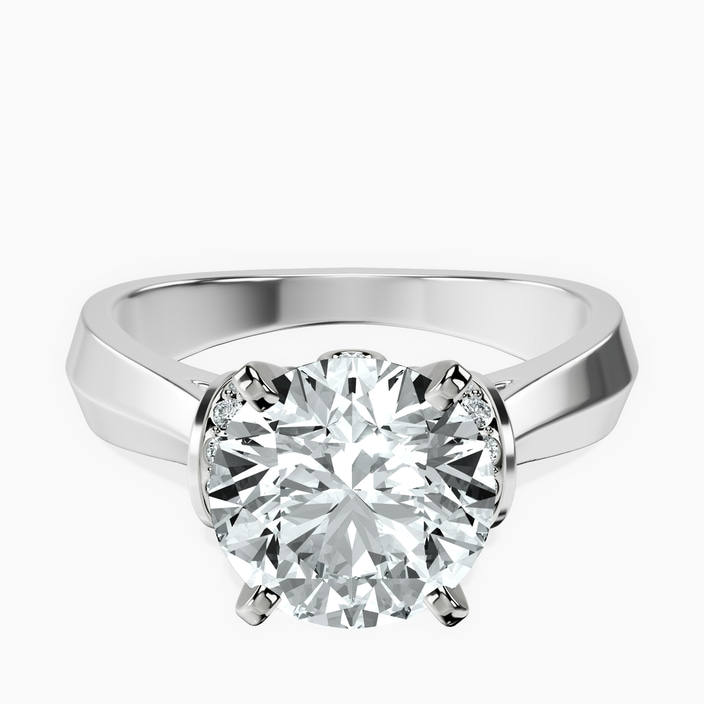 10kt White Gold Delanie Side Cuff Lab Diamond Ring front image