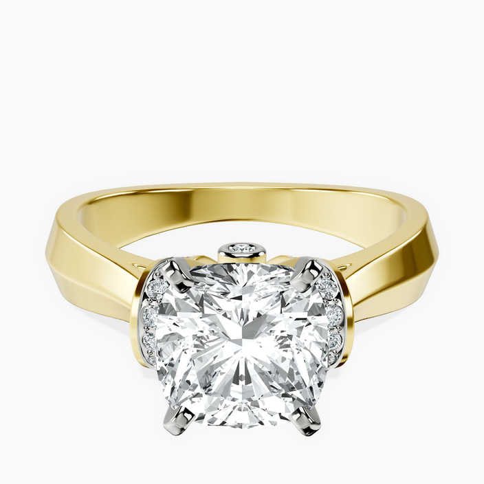 18kt Yellow Gold Delanie Side Cuff Lab Diamond Ring front image