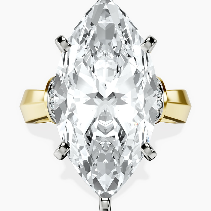 14kt Yellow Gold Delanie Side Cuff Lab Diamond Ring front image