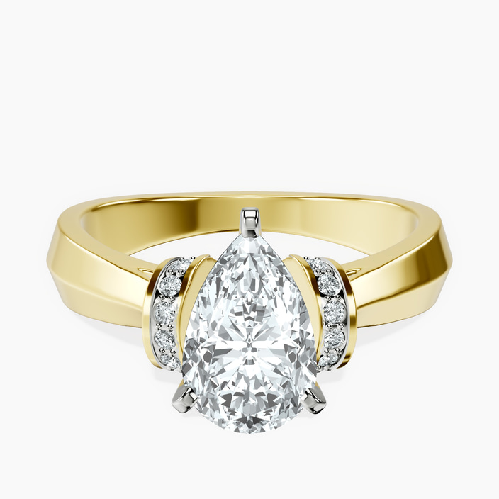 10kt Yellow Gold Delanie Side Cuff Lab Diamond Ring front image
