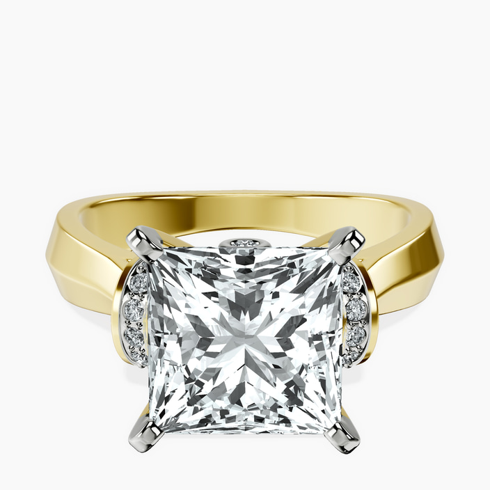 14kt Yellow Gold Delanie Side Cuff Lab Diamond Ring front image