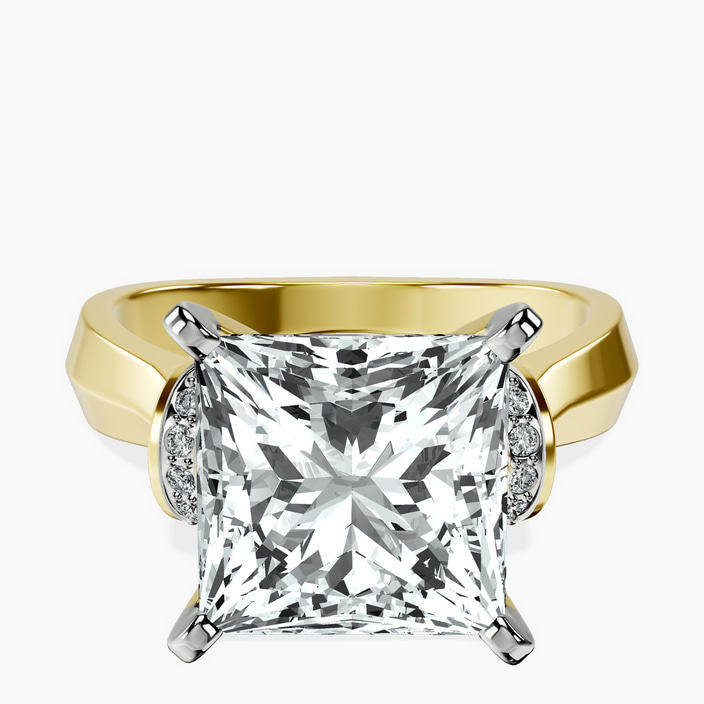 18kt Yellow Gold Delanie Side Cuff Lab Diamond Ring front image
