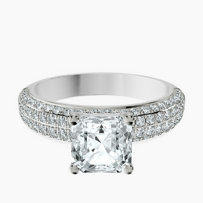 Platinum Amira Luxe Secret Double Halo Lab Diamond Ring front image