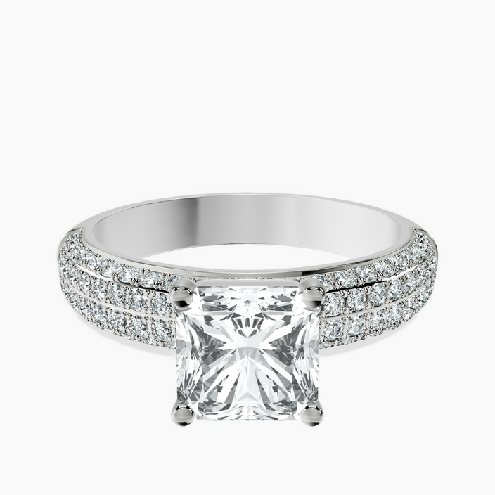 9ct White Gold Amira Luxe Secret Double Halo Lab Diamond Ring front image