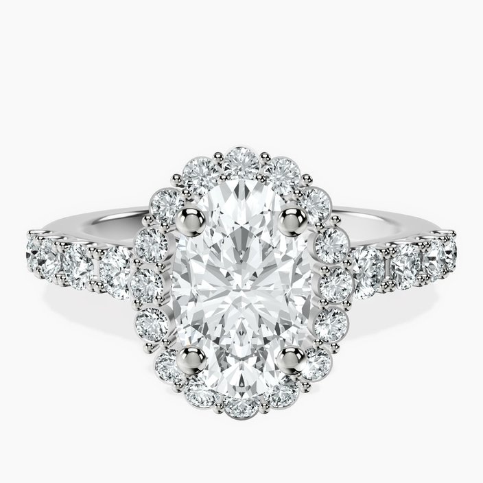 18ct White Gold Vionna Round Halo Lab Diamond Ring front image