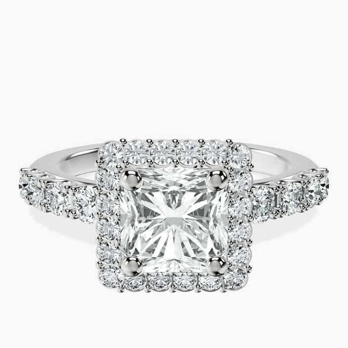 14kt White Gold Vionna Round Halo Lab Diamond Ring front image