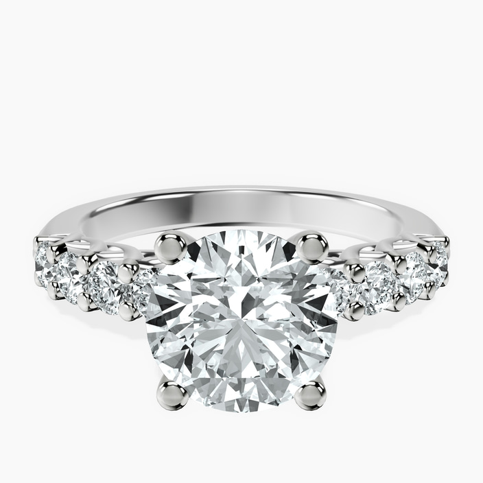 10kt White Gold Cassidy Entwined Prongs Lab Diamond Ring front image