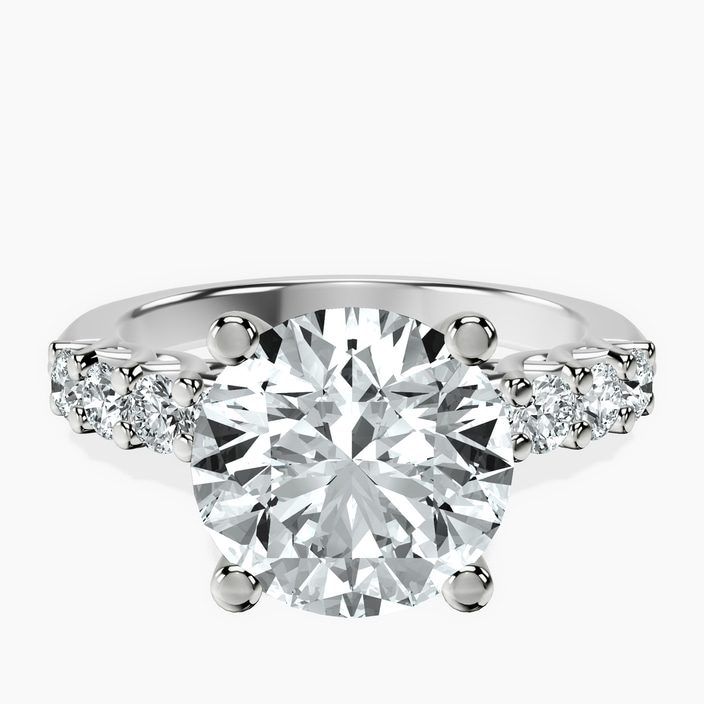10kt White Gold Cassidy Entwined Prongs Lab Diamond Ring front image