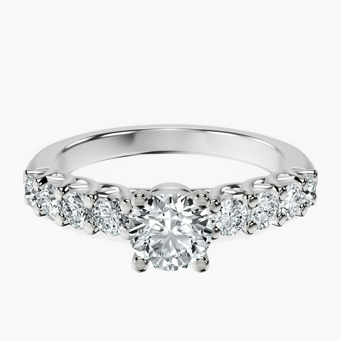 10kt White Gold Cassidy Entwined Prongs Lab Diamond Ring front image