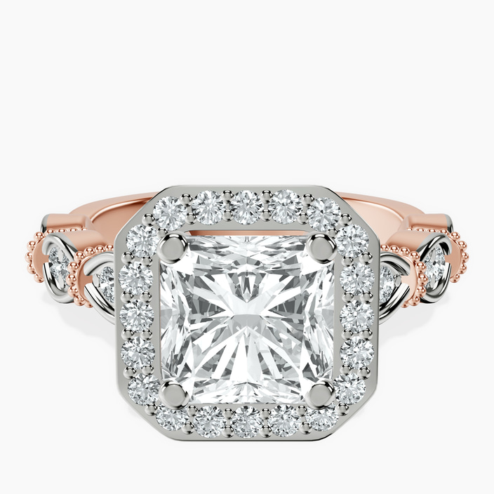 9ct Rose Gold Micaela Halo Lab Diamond Ring front image