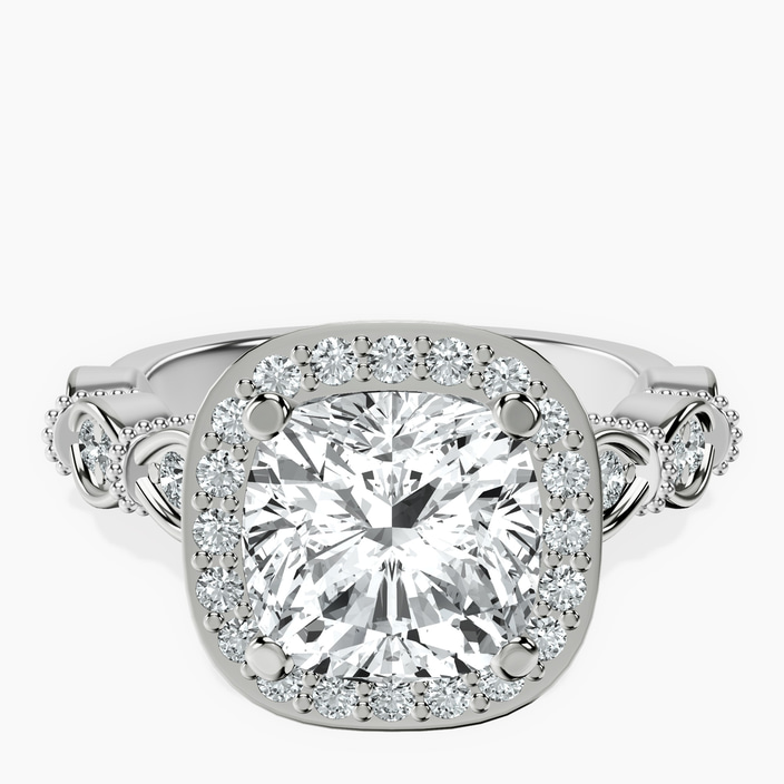 9ct White Gold Micaela Halo Lab Diamond Ring front image