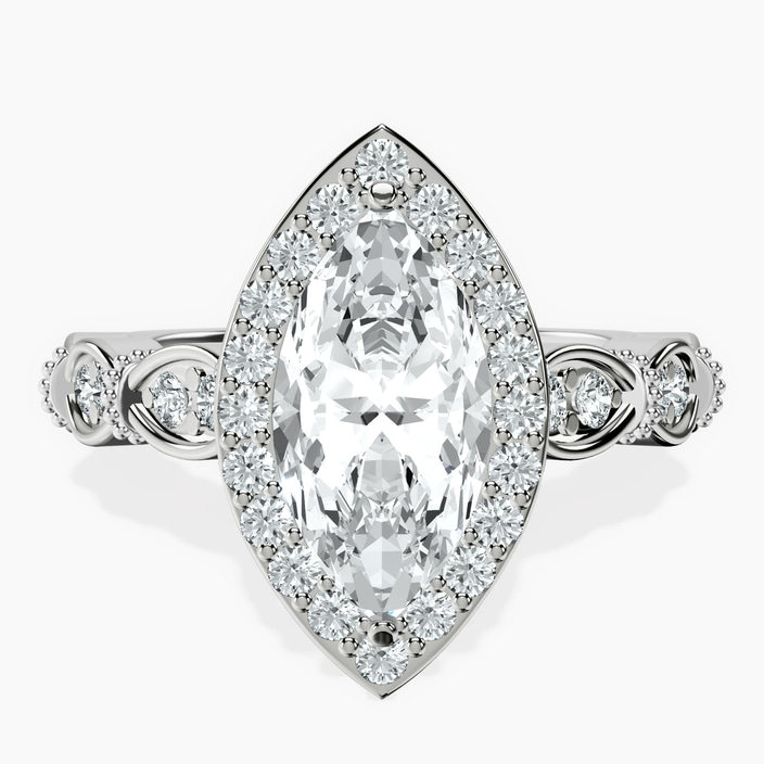 Platinum Micaela Halo Lab Diamond Ring front image
