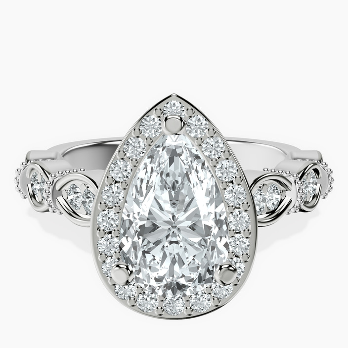 18ct White Gold Micaela Halo Lab Diamond Ring front image