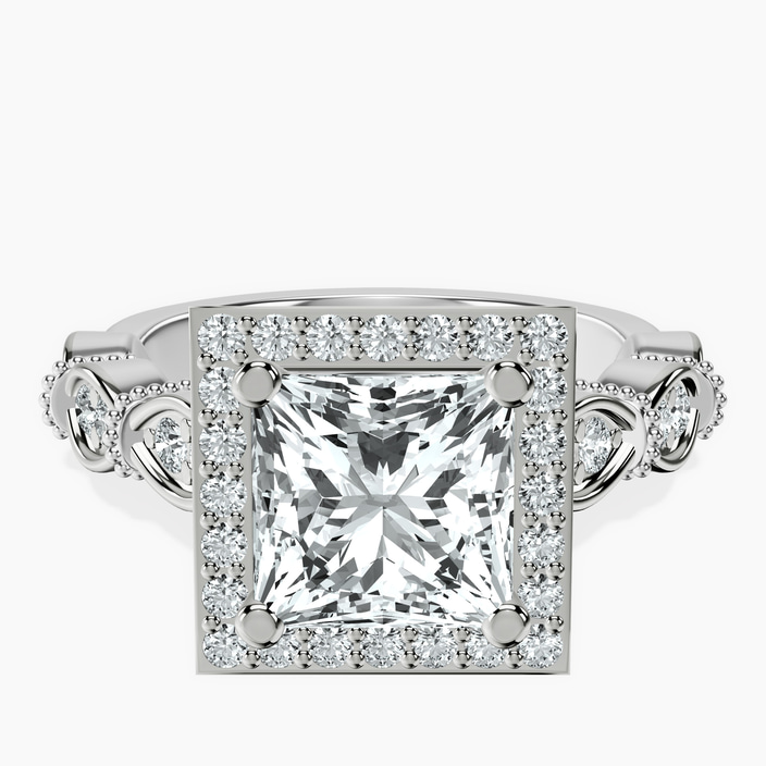 Platinum Micaela Halo Lab Diamond Ring front image