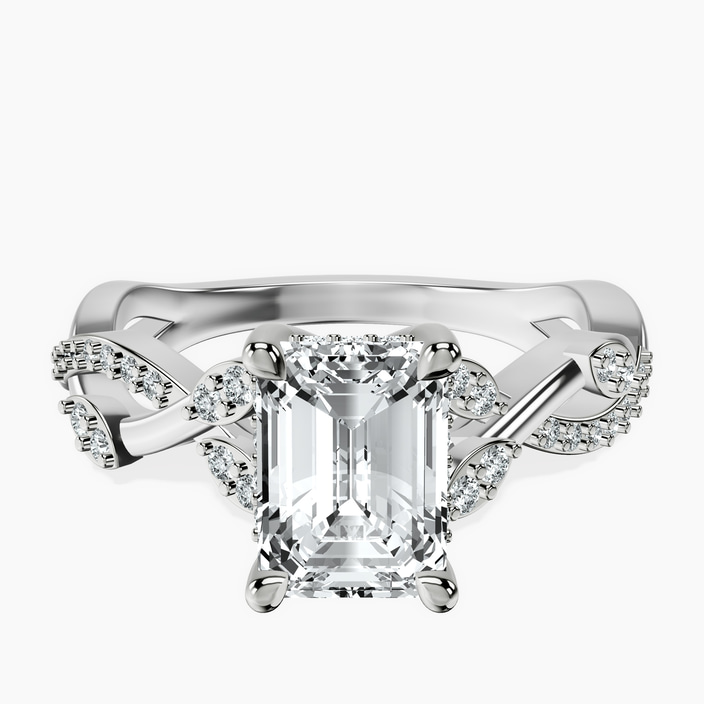 18kt White Gold Harlow Twisted Shank Lab Diamond Ring front image