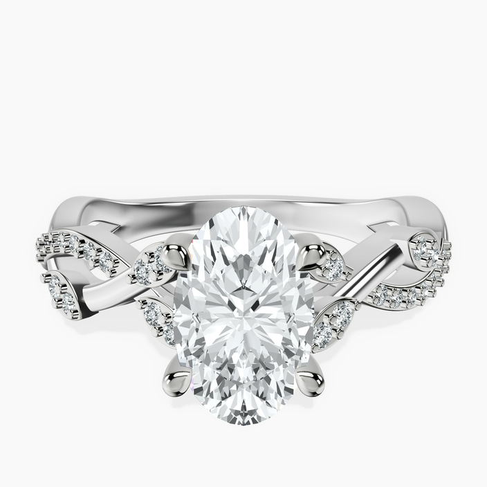 18kt White Gold Harlow Twisted Shank Lab Diamond Ring front image