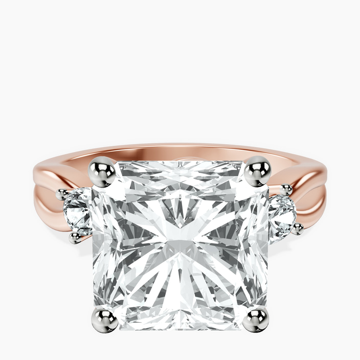 14kt Rose Gold Odette Three Stone Bypass Lab Diamond Ring front image