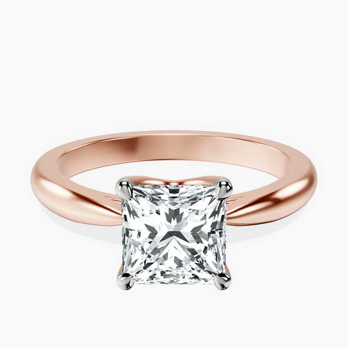 10kt Rose Gold Azalea Classic Solitaire 2mm Lab Diamond Ring front image