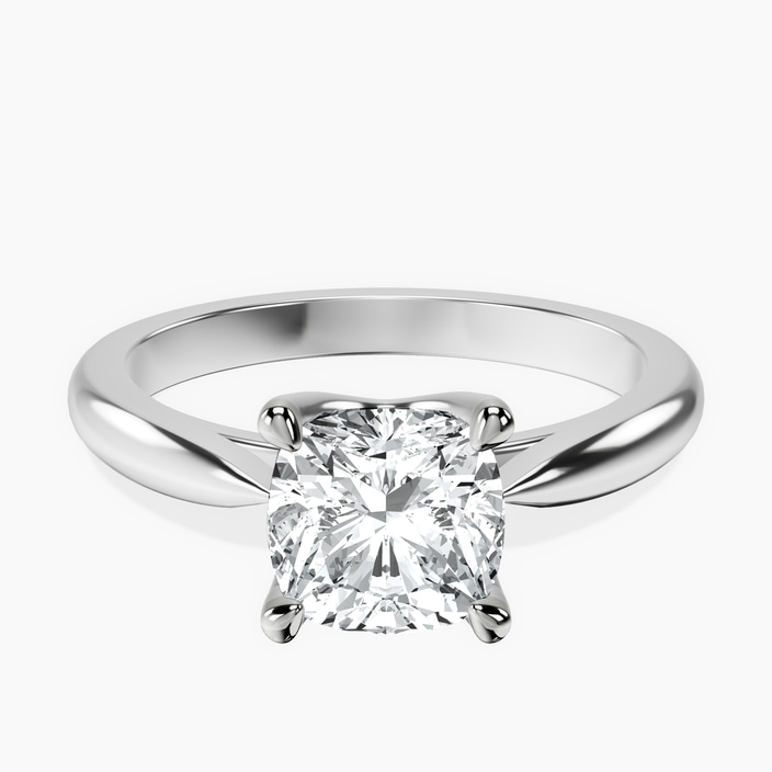 10kt White Gold Azalea Classic Solitaire 2mm Lab Diamond Ring front image