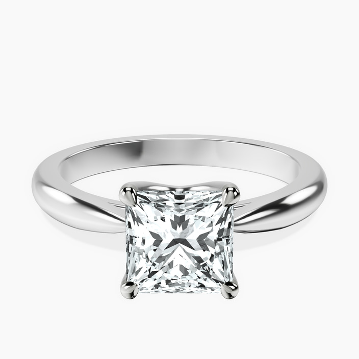 10kt White Gold Azalea Classic Solitaire 2mm Lab Diamond Ring front image