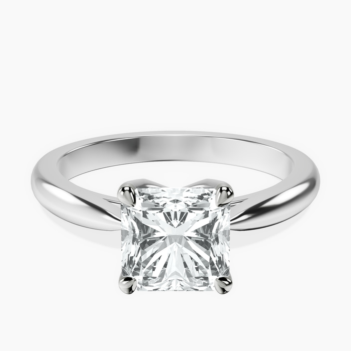 10kt White Gold Azalea Classic Solitaire 2mm Lab Diamond Ring front image