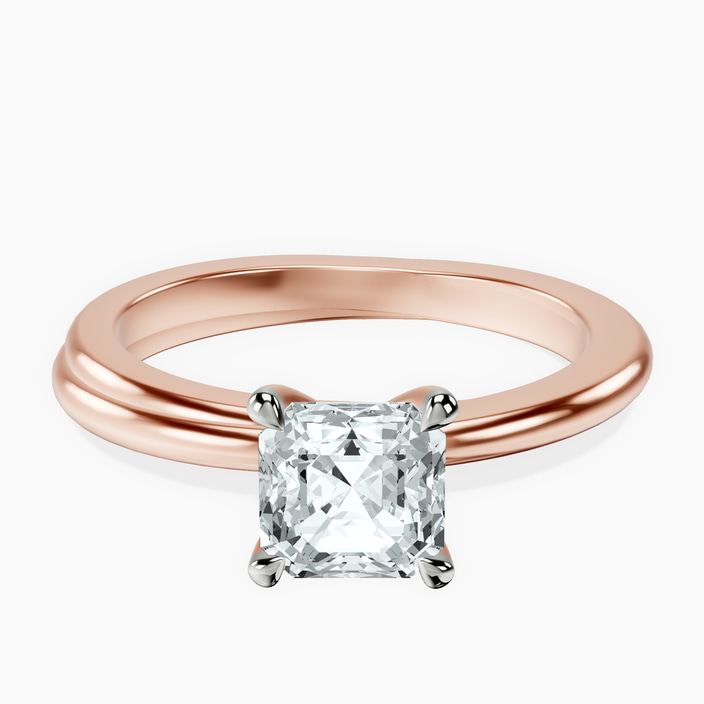 18kt Rose Gold Juniper Crossover Solitaire Lab Diamond Ring front image