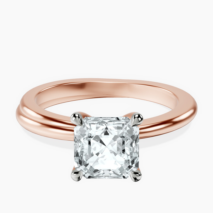 9ct Rose Gold Juniper Crossover Solitaire Lab Diamond Ring front image