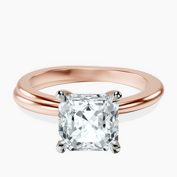 10kt Rose Gold Juniper Crossover Solitaire Lab Diamond Ring front image
