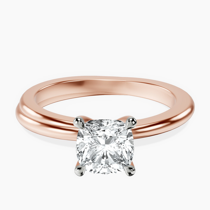 18kt Rose Gold Juniper Crossover Solitaire Lab Diamond Ring front image