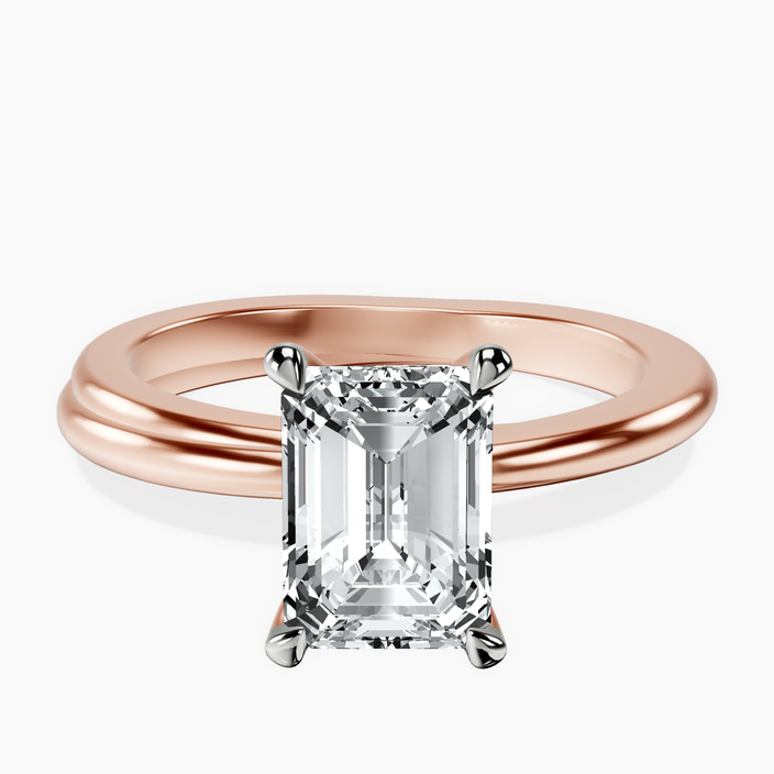14ct Rose Gold Juniper Crossover Solitaire Lab Diamond Ring front image