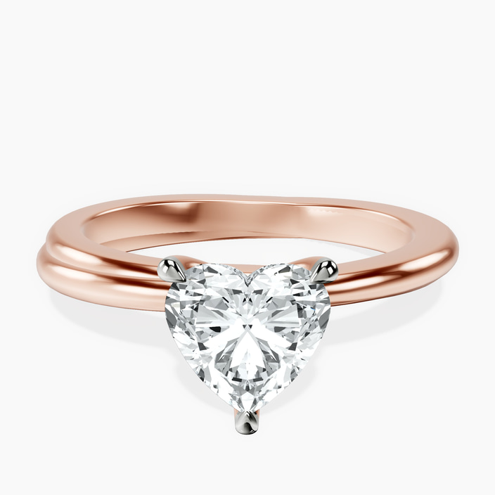 18kt Rose Gold Juniper Crossover Solitaire Lab Diamond Ring front image