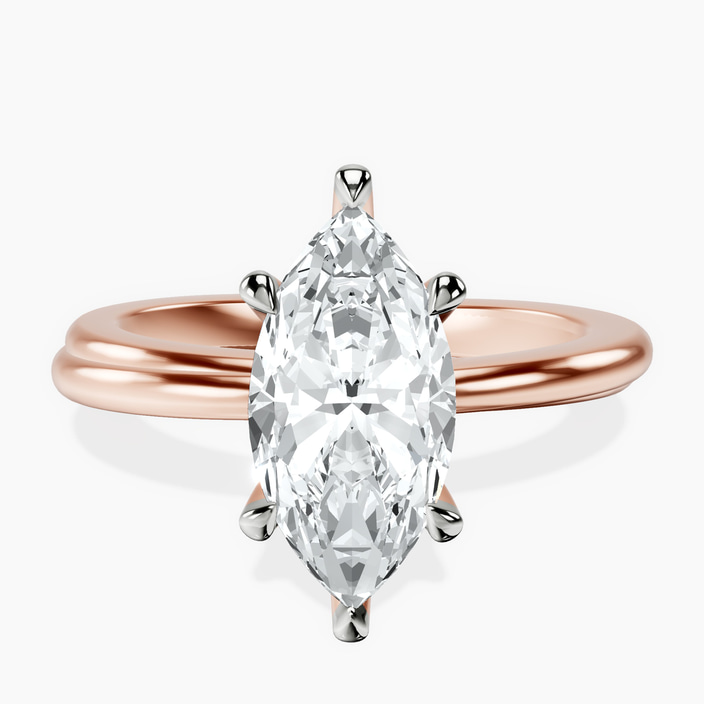 9ct Rose Gold Juniper Crossover Solitaire Lab Diamond Ring front image