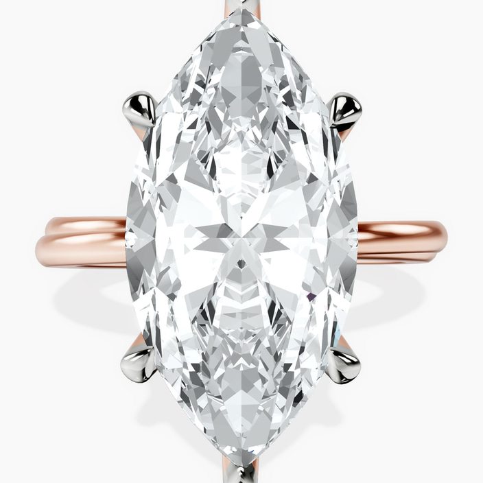14kt Rose Gold Juniper Crossover Solitaire Lab Diamond Ring front image