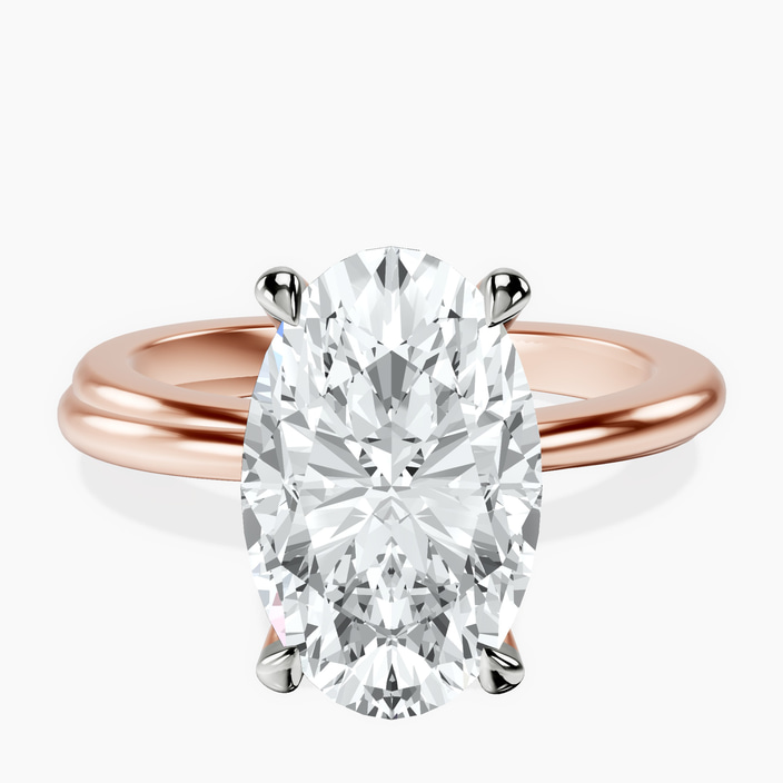 10kt Rose Gold Juniper Crossover Solitaire Lab Diamond Ring front image