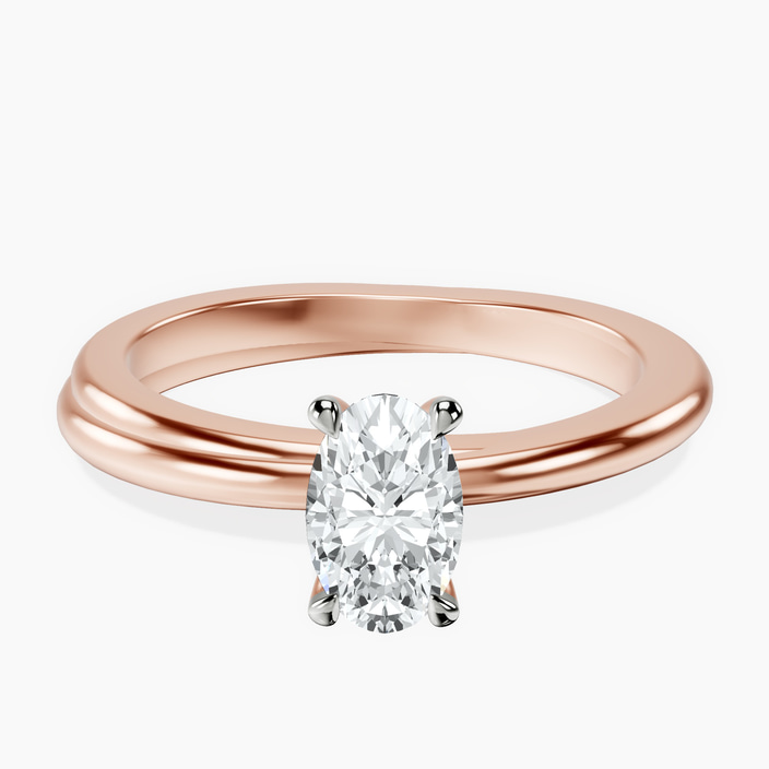 10kt Rose Gold Juniper Crossover Solitaire Lab Diamond Ring front image