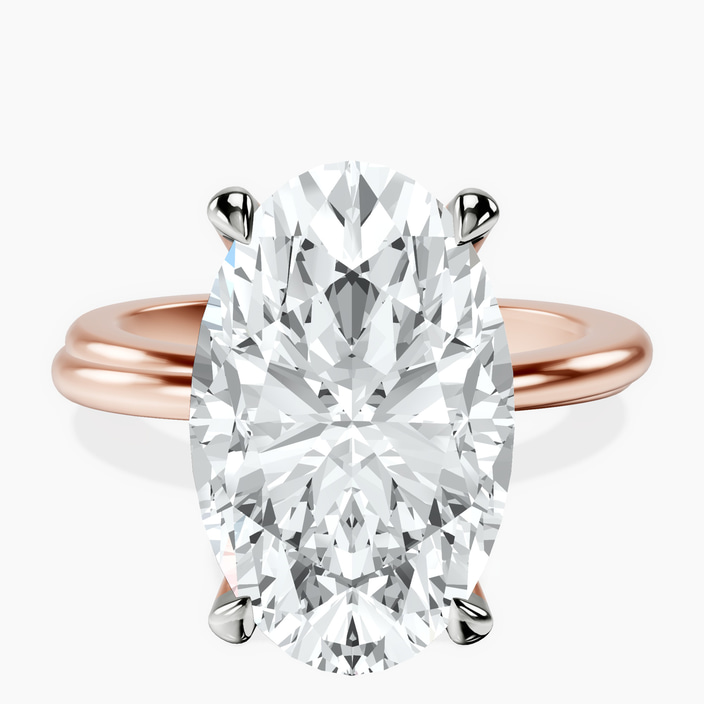 10kt Rose Gold Juniper Crossover Solitaire Lab Diamond Ring front image