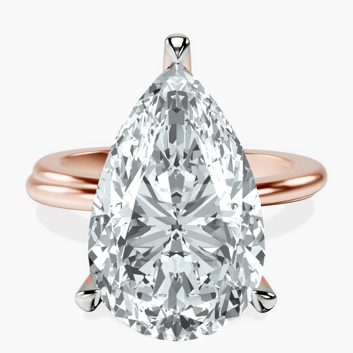 10kt Rose Gold Juniper Crossover Solitaire Lab Diamond Ring front image
