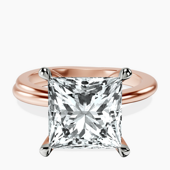 14kt Rose Gold Juniper Crossover Solitaire Lab Diamond Ring front image