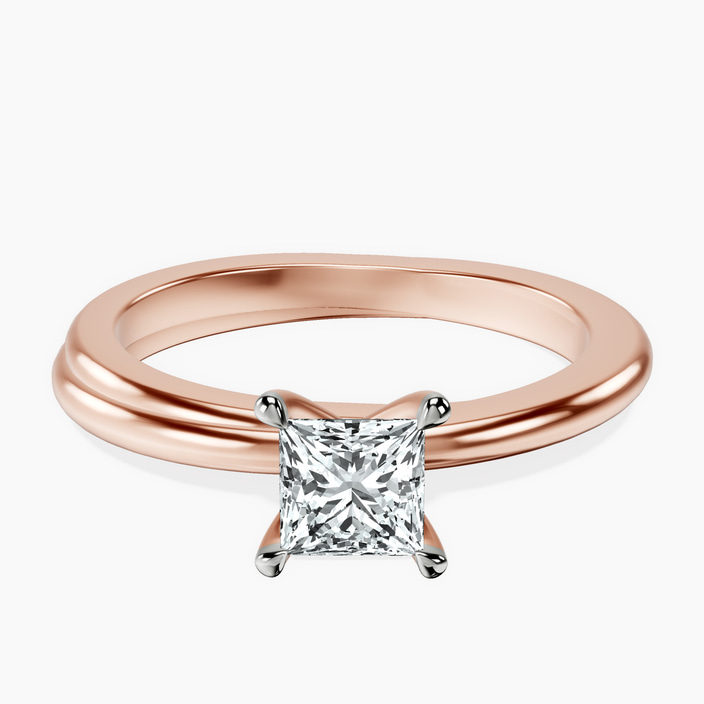 10kt Rose Gold Juniper Crossover Solitaire Lab Diamond Ring front image