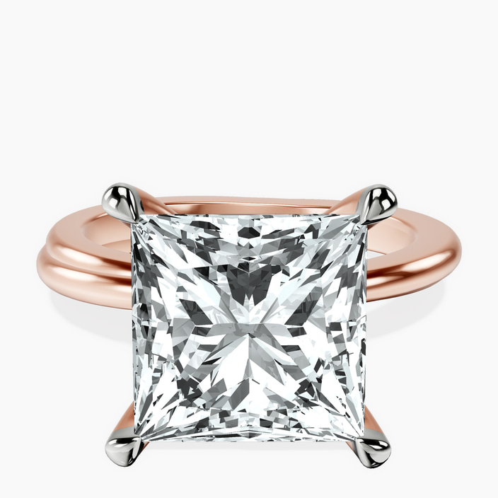 10kt Rose Gold Juniper Crossover Solitaire Lab Diamond Ring front image
