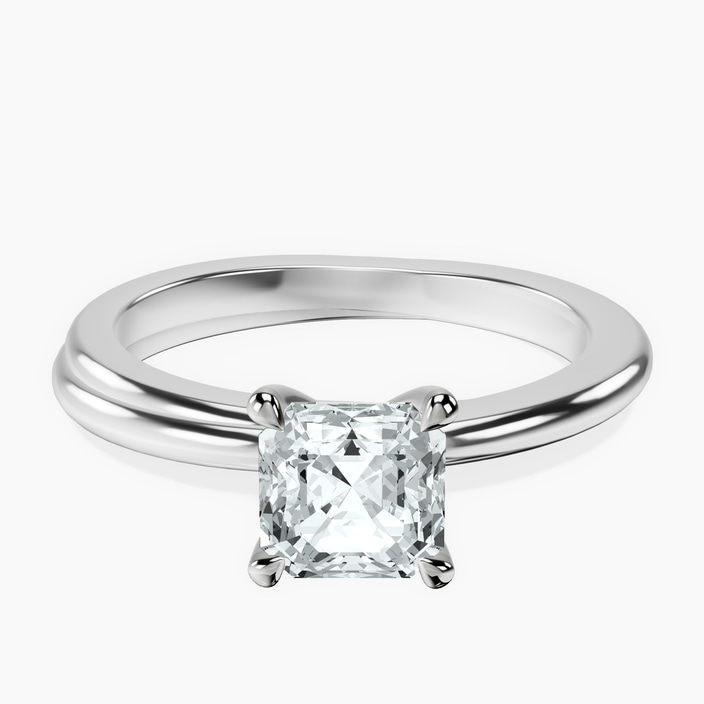 10kt White Gold Juniper Crossover Solitaire Lab Diamond Ring front image