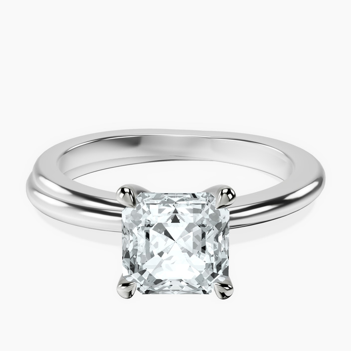 9ct White Gold Juniper Crossover Solitaire Lab Diamond Ring front image
