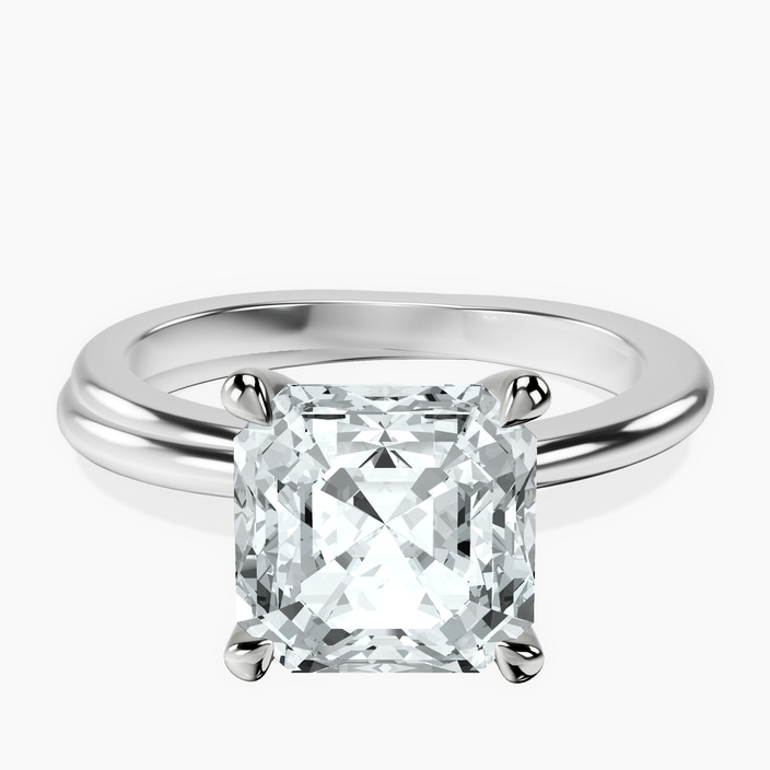 10kt White Gold Juniper Crossover Solitaire Lab Diamond Ring front image
