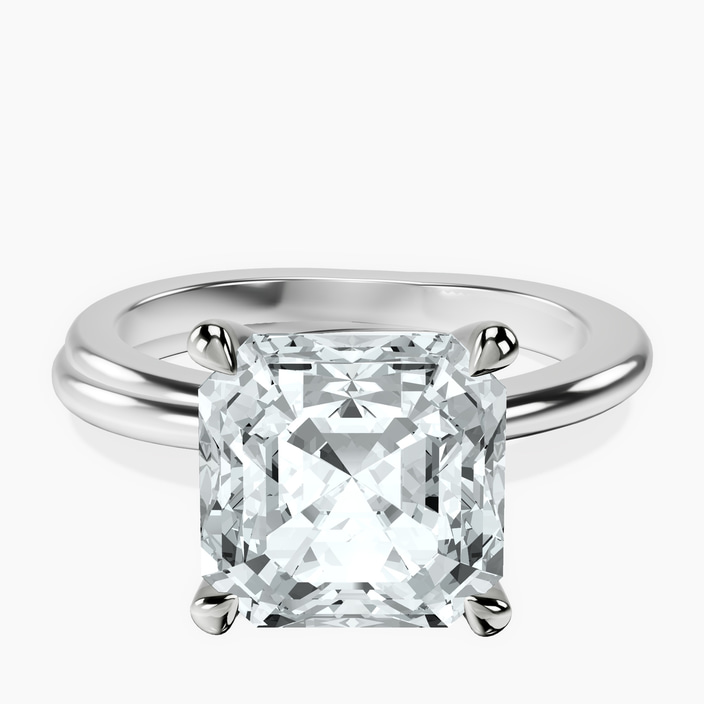 10kt White Gold Juniper Crossover Solitaire Lab Diamond Ring front image