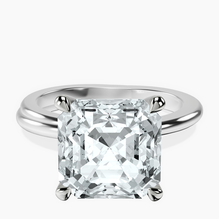 10kt White Gold Juniper Crossover Solitaire Lab Diamond Ring front image