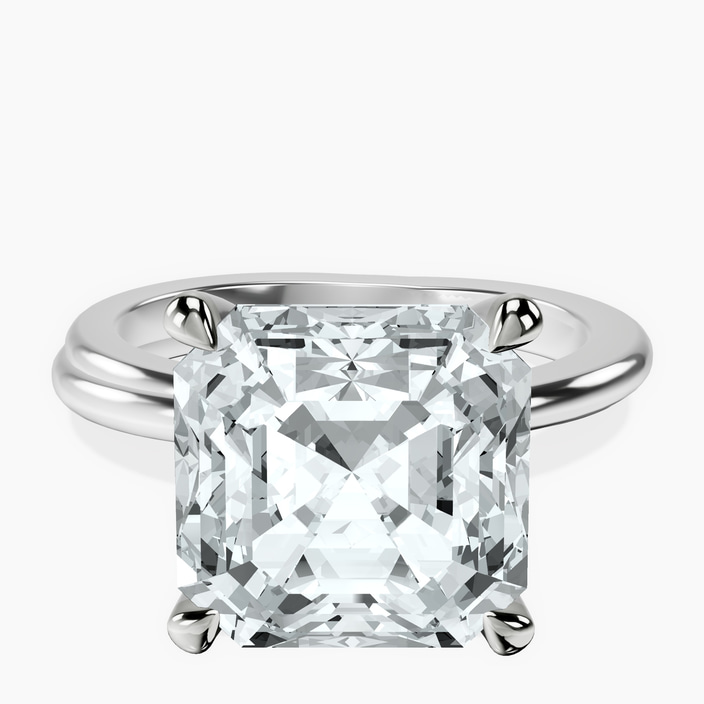 10kt White Gold Juniper Crossover Solitaire Lab Diamond Ring front image