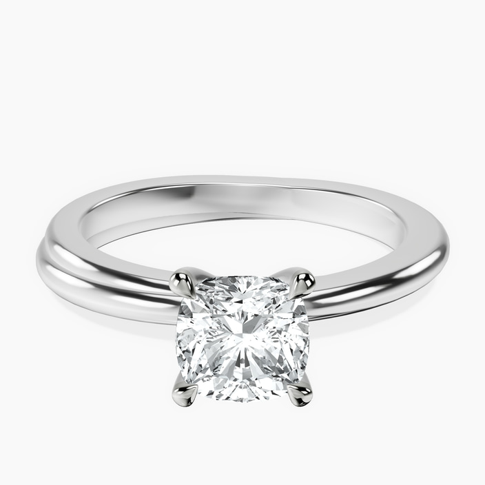 10kt White Gold Juniper Crossover Solitaire Lab Diamond Ring front image