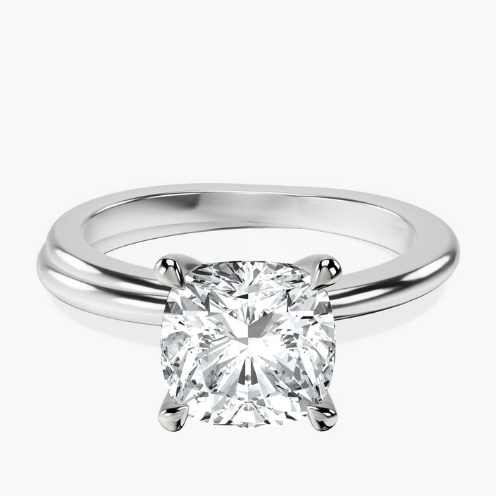 10kt White Gold Juniper Crossover Solitaire Lab Diamond Ring front image