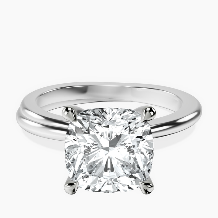 10kt White Gold Juniper Crossover Solitaire Lab Diamond Ring front image